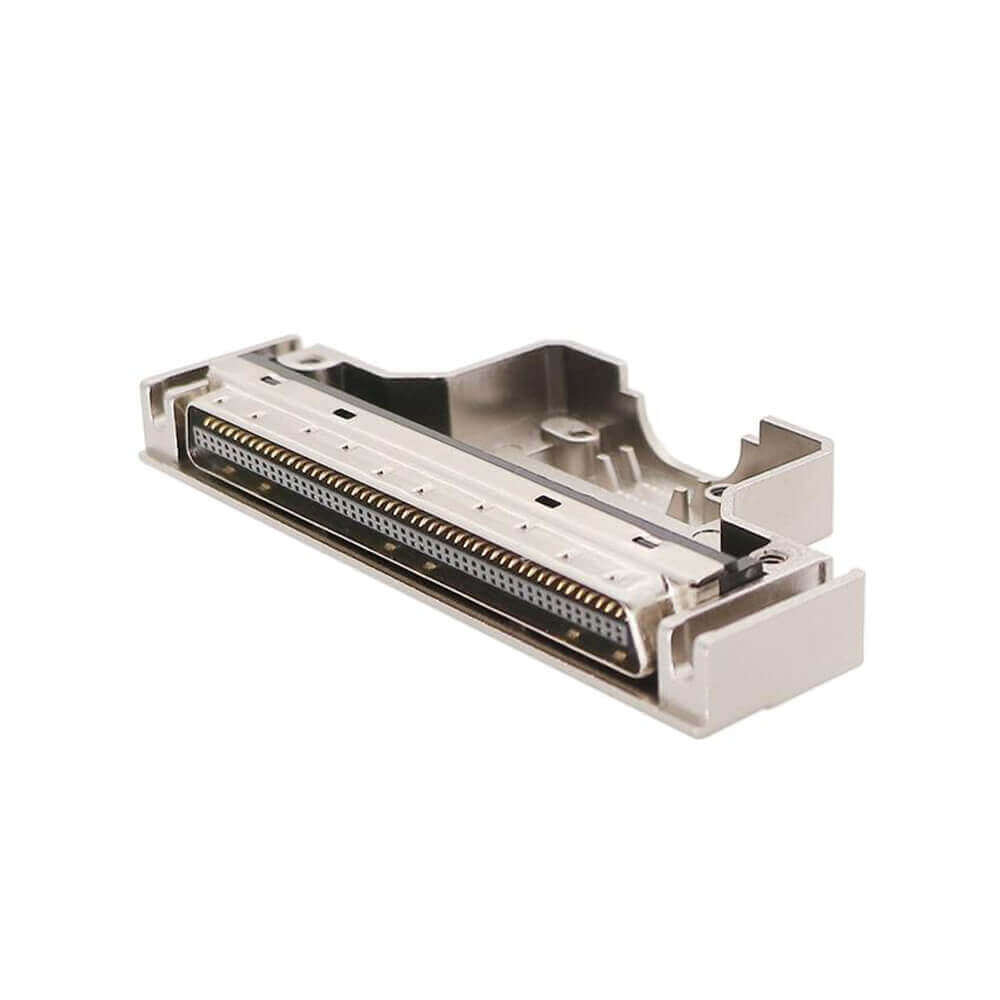 SCSI-2 HPDB 100Pin male형 커넥터 금속 포탄을 가진 똑바른 납땜 유형 나사 자물쇠