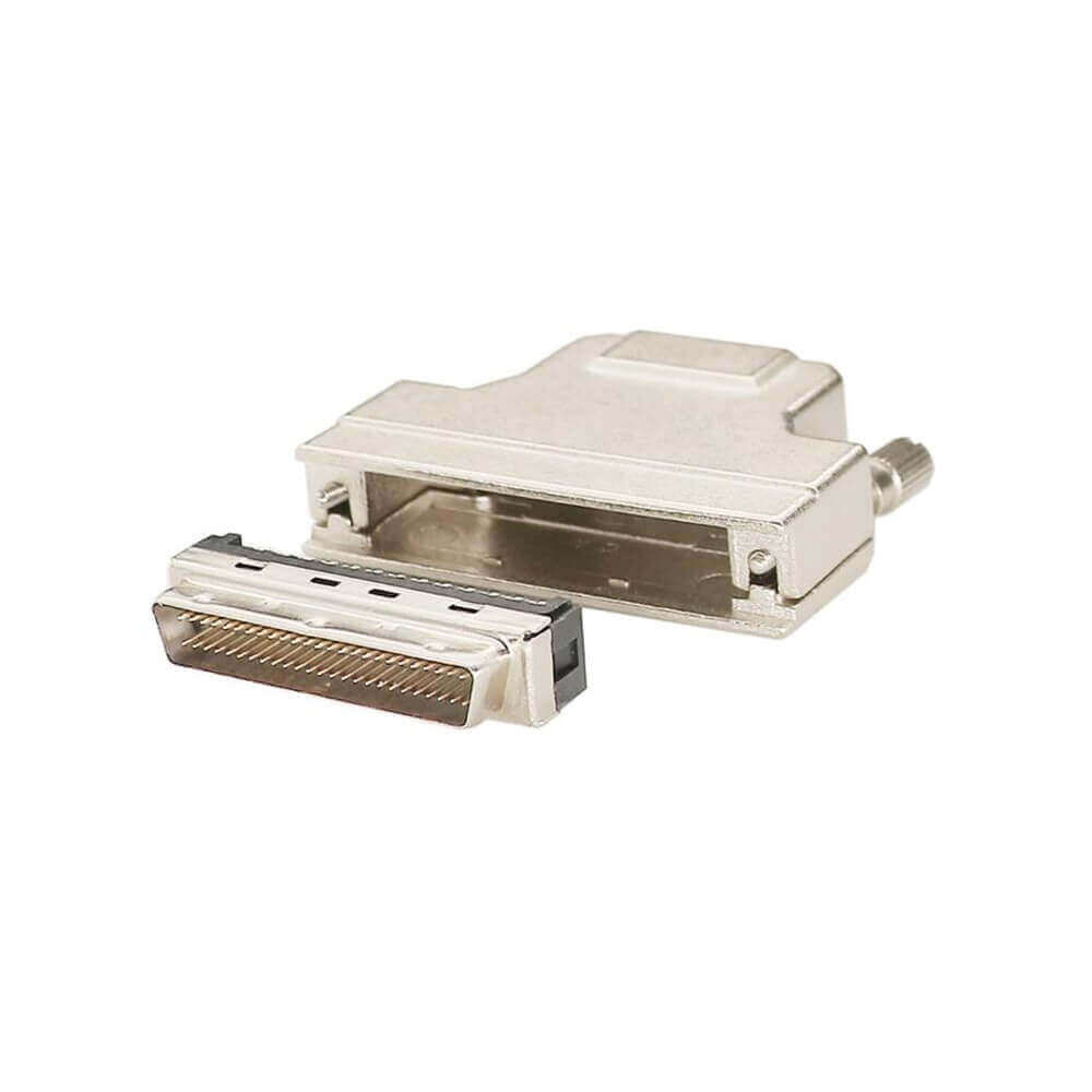 Cerraduras de tornillo de soldadura de conector recto macho SCSI HPCN 50Pin con carcasa de metal