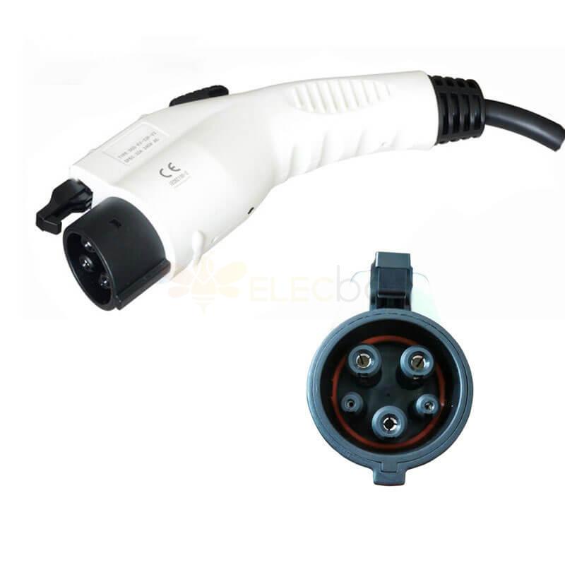 32A 250V EV Fast Charging Adapter SAE J1772 Plug to IEC 62196-3 Socket with 0.5M Cable