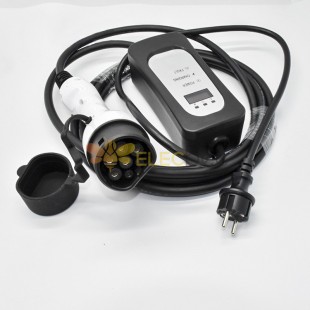 AC 16A 250V Single Phase EV Charger Mode 2 IEC 62196 Type 2 Connector Plug with 5M Cable For Vehicle End