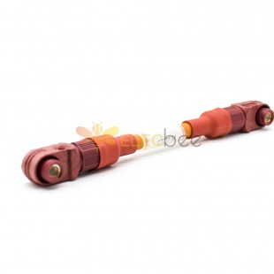 200A IP67 Batería de energía a prueba de agua Conector de almacenamiento Cable Hembra Ángulo recto Enchufe 8 mm 1 Pin Plástico Rojo