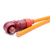 Câble de connecteur de stockage d\'énergie de 8 mm 1 broche 90 ° prise pour brancher le plastique rouge au noir 200A IP67 25mm2