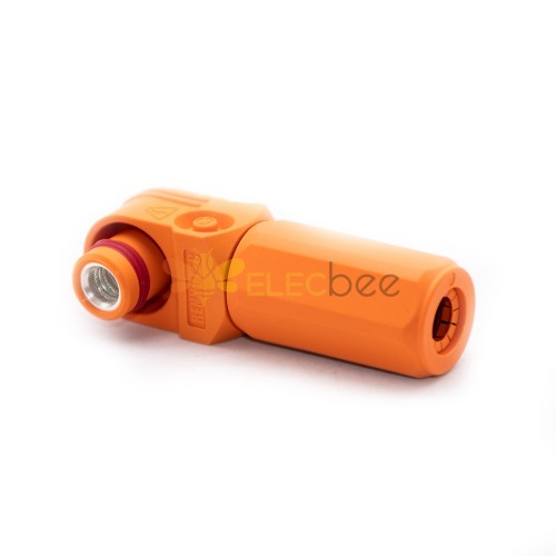 8mm Energy Battery Storage Connector Surlok Plug Male Right Angle 150A 35mm2 IP67 Orange