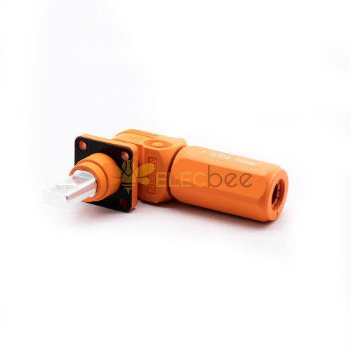 Conector de armazenamento de bateria de energia de 8 mm Surlok macho ângulo reto 200A 50 mm2 IP67 laranja