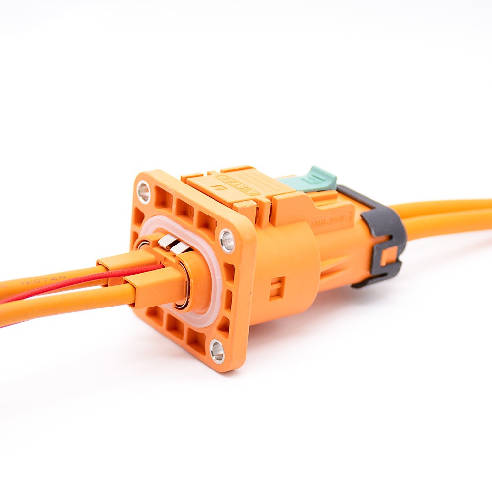2 針 HVIL 插頭高壓聯鎖連接器 23A 2.8mm 直塑料 IP67 電纜 4mm2