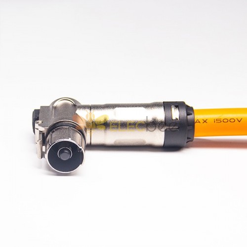 Conector de intertravamento de alta tensão 1 pino HVSL Plug 8mm 200A Metal de ângulo reto para 50mm2 Cabo 0,25M