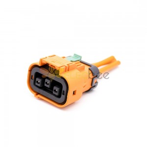 HVIL Connector Cable 2.8mm 23A Straight 3 Pin Plastic Plug For 4mm2 Cable 0.1M