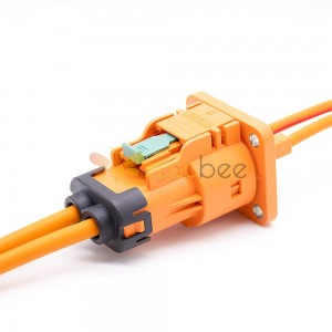HVIL 連接器電纜 2 針橙色 23A 防水塑料插座直 2.8mm 4mm2