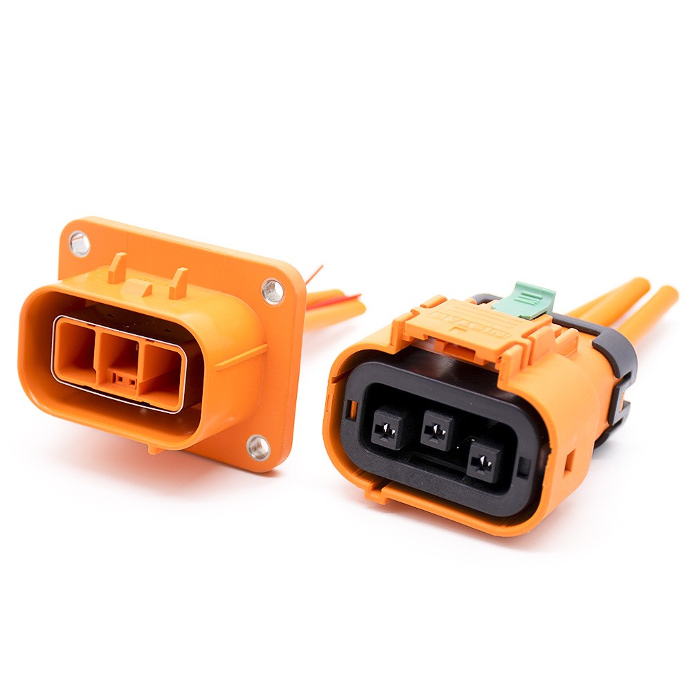 HVIL 連接器插座插頭 3 針 2.8mm 23A 用於 4mm2 電纜 0.1M 塑料 IP67