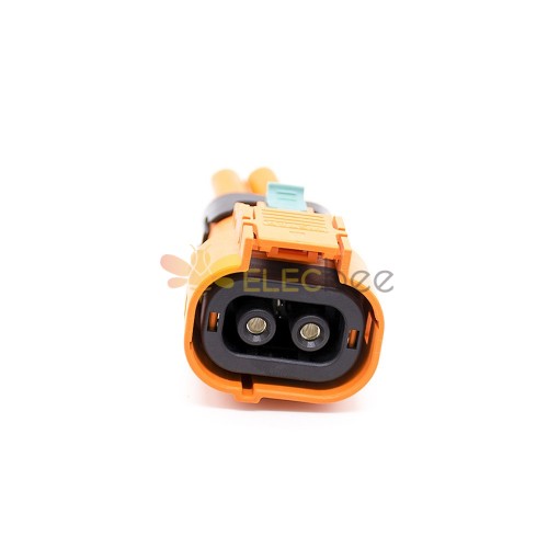 Прямой разъем HVSL 3,6 мм 50A 2-контактный пластиковый оранжевый разъем блокировки высокого напряжения с кабелем 0,1 м