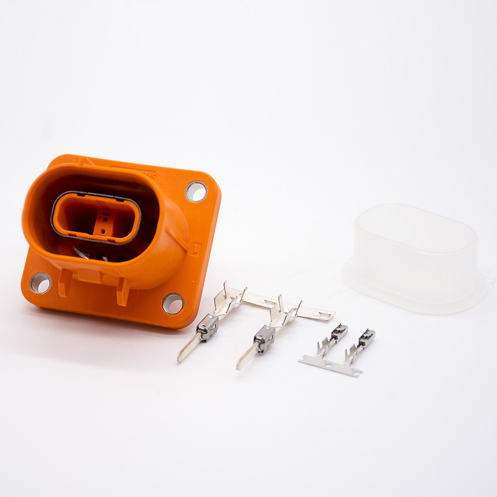 2 Pin 2.8mm HVIL Connector High Voltage Interlock 16A Straight Socket Plastic Shell A Key