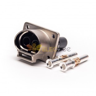 2 핀 35A 3.6mm HVIL 커넥터 고전압 인터록 스트레이트 소켓 금속 쉘 A 키