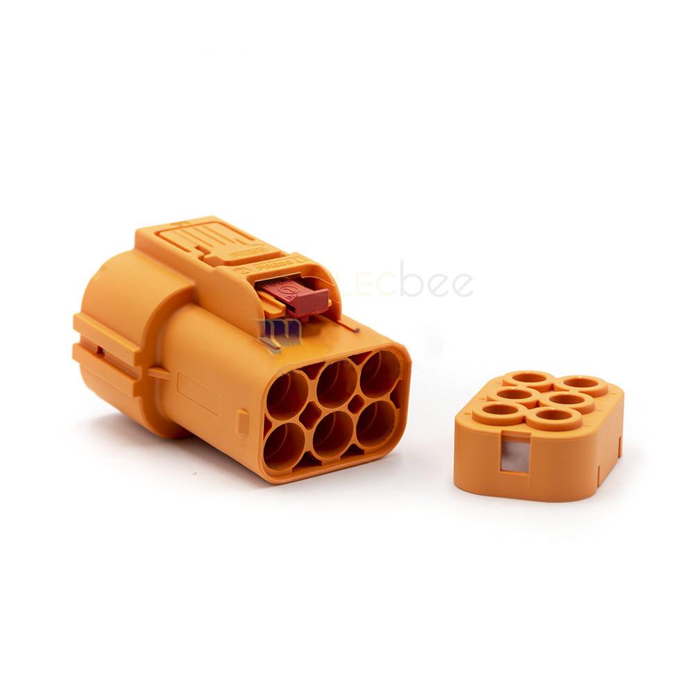 High Voltage Interlock Connector Low Current Plug 6Pin 40A 6mm2 Straight Plastic