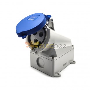 Waterproof Industrial Connector Socket 3Pin 32A 230V 2P+E IP44