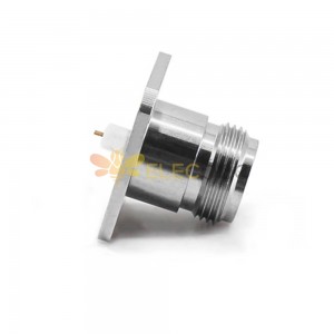 18Ghz Female N-Type Removable 4-Hole Flange Stainless Steel Rf Coax Connector