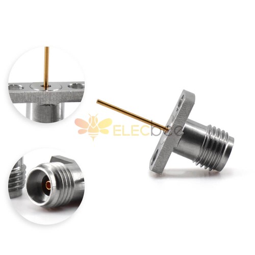 Female 2.92Mm 2-Hole Flange Dc To 40Ghz Outer Contact Through The Wall Outer Contact Through The Wall