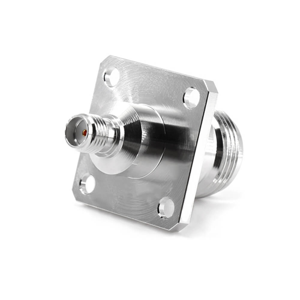 N-Type Male Replaceable Connector, 17.5mm/ .687″ Square Flange for Φ0.51mm / .020″ Pin