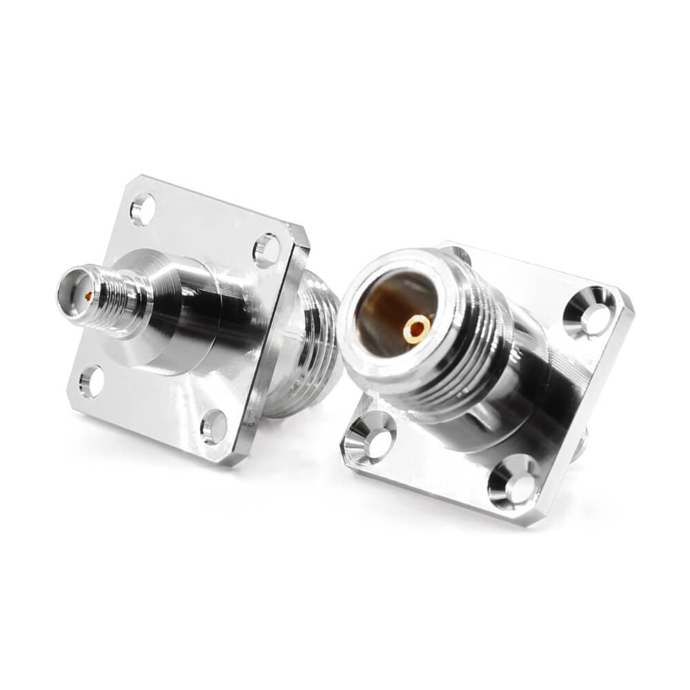 N-Type Male Replaceable Connector, 17.5mm/ .687″ Square Flange for Φ0.51mm / .020″ Pin