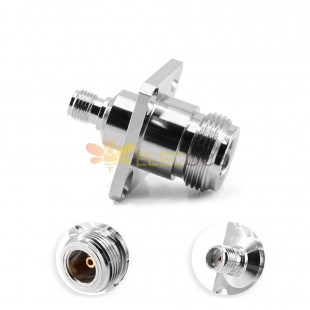 N Female To Sma Female 18Ghz 4-Hole Flange Stainless Steel Rf Coax Connector