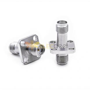 SMA Female To SMA Female 18Ghz 4-Hole Flange Stainless Steel Rf Coax Connector