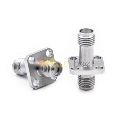 SMA Male Connector, 12.7mm / .500″ Square Flange w/Cylindrical Contact