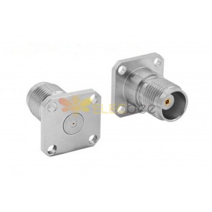 Female High Frequency Stainless Steel Rf Connector TNCA A4JFHE 4-hole Flange