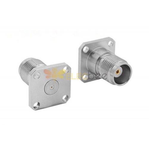 Female High Frequency Stainless Steel Rf Connector TNCA A4JFHE 4-hole Flange