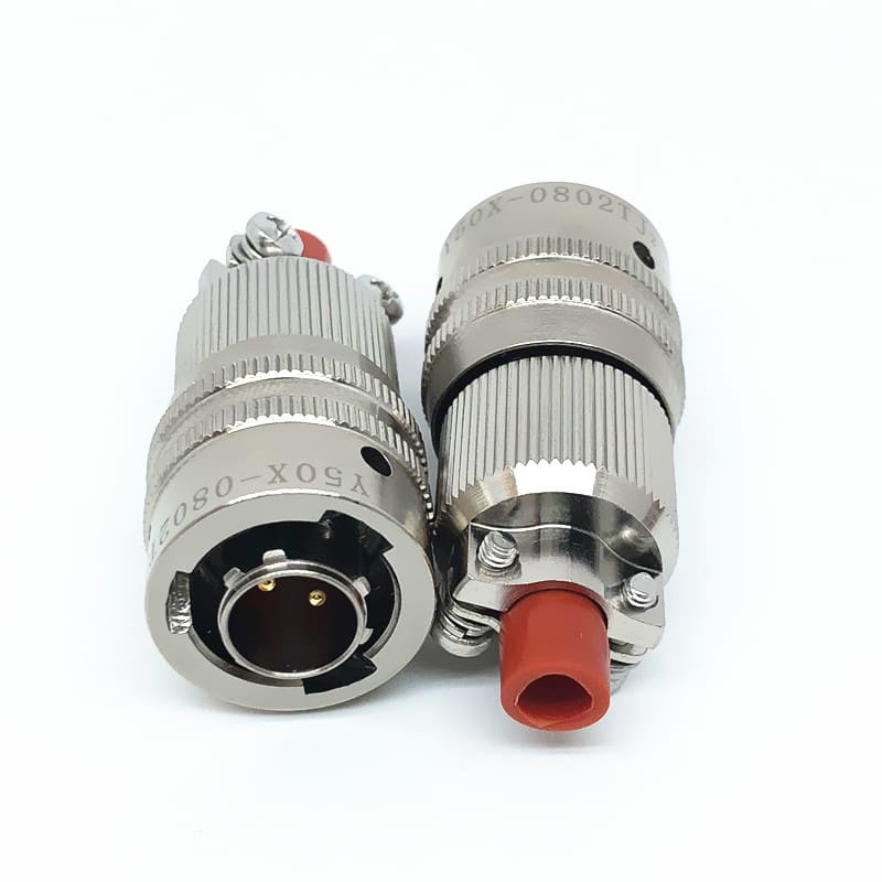 Y50X-0802TJ2 2 Pin Male Plug Aluminum alloy 8 Shell Size solder Bayonet Coupling Cable Connector