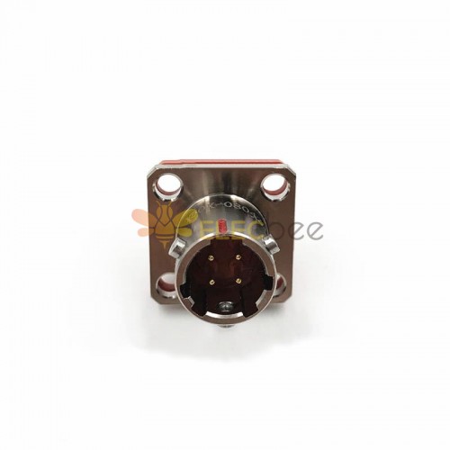 Y50X-0804ZJ10 Flange Socket 8 Shell Size Bayonet Coupling Solder Cup 4 Pin Nickel Plating Male Socket