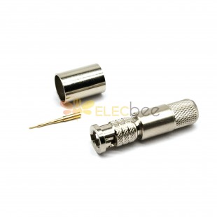 HD Micro BNC Straight Plug Straight Male Connector Crimp for Cable Belden 1505A 75Ω