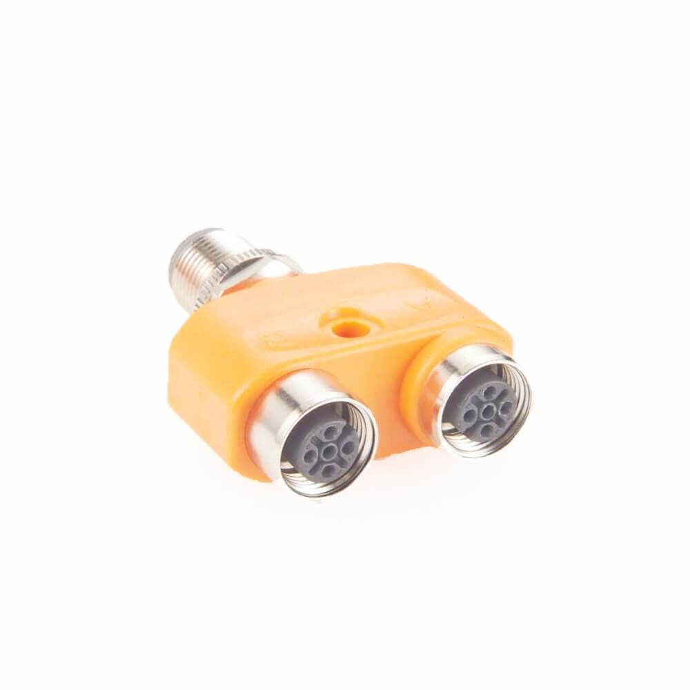 EBC113 Y Splitter M12 Y Type Adapter A Code 4 Pin Male to Dual 5 Pin Female Adapter Waterproof Adapter