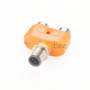 محول EBC113 Y Splitter M12 Y Type A Code 4 Pin ذكر إلى Dual 5 Pin Female محول مقاوم للماء