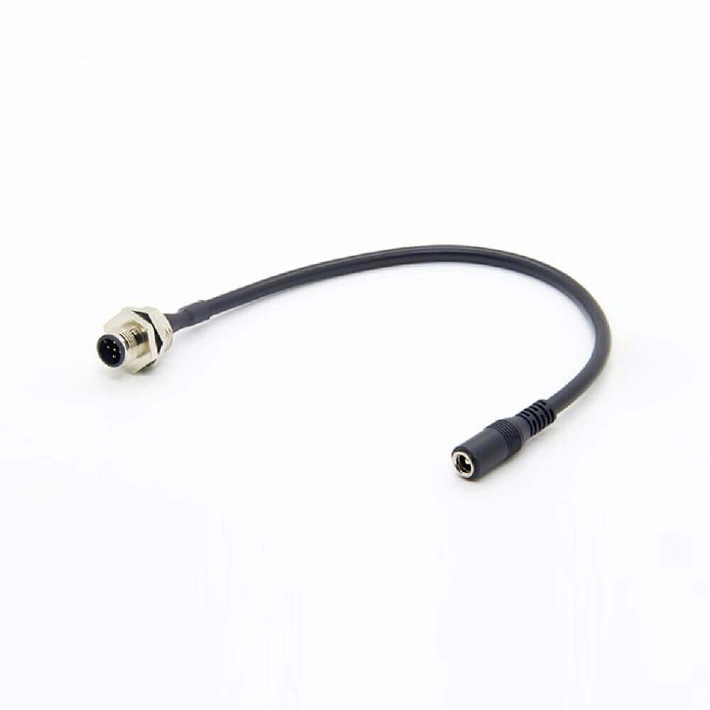 5 Pin M12 Male Back Mount Connector To DC 5.5Mm Female Cable 0.2M