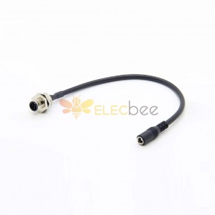 5 Pin M12 Male Back Mount Connector To DC 5.5Mm Female Cable 0.2M