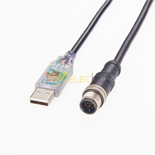 FTDI USB2.0 RS232 남성 M12 남성 9 핀 케이블 1M 커넥터