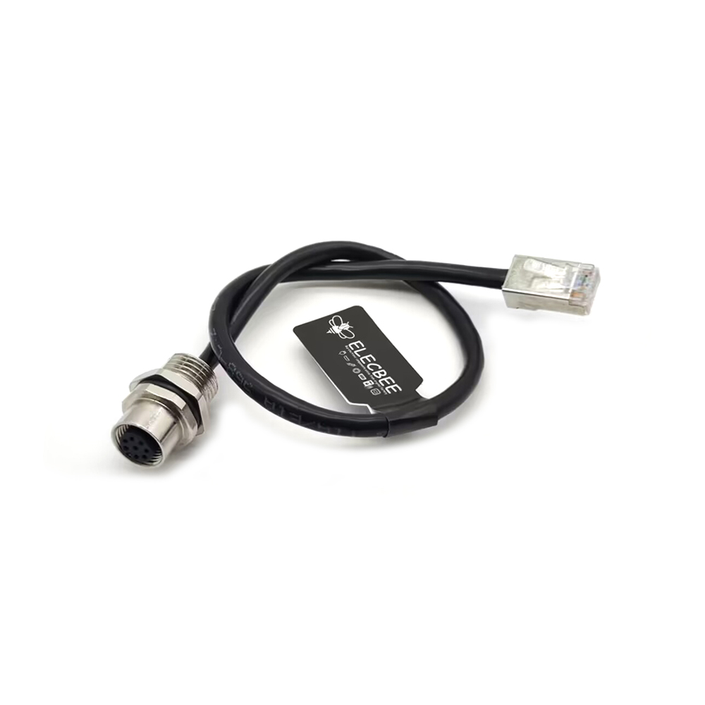 Industrielle Ethernet-Kabel M12 8-polige Buchse auf RJ45-Stecker 30 cm AWG24-Abschirmung A-Code