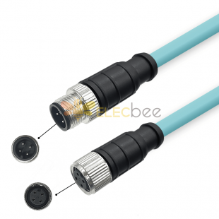 Câble Ethernet industriel M12 4 broches A-Code mâle à femelle High Flex Cat7 PVC
