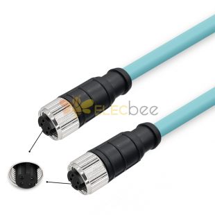 M12 4 broches D-Code femelle à femelle High Flex Cat7 câble Ethernet industriel PVC