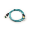 M12 4-pin D Code Femmina a RJ45 Plug High Flex Cat7 Industrial Ethernet Cavo PVC