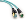 M12 4-polige D-Code-Buchse auf RJ45-Stecker, hochflexibles Cat7-Industrie-Ethernet-Kabel, PVC