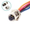 M12 5 Pin 4+PE L Code Female Panel Front Mount Receptacle M16X1.5 With 1 Meter Length Cable