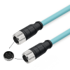 M12 8-pin A-Code Female to Female High Flex Cat7 Industrial Ethernet Cable PVC