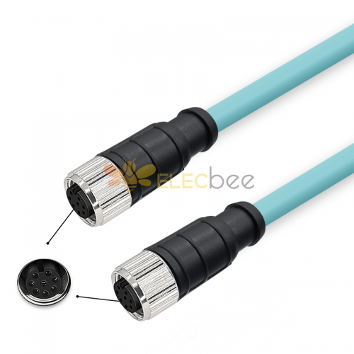 8-контактный кабель M12 A-Code «мама-мама» High Flex Cat7 Industrial Ethernet Cable PVC