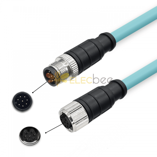 8-контактный кабель M12 A-Code Male-Female High Flex Cat7 Industrial Ethernet Cable PVC