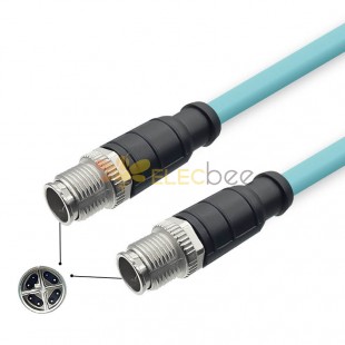 M12 8-pin X-Code Male to Male High Flex Cat7 Industrial Ethernet Cable PVC