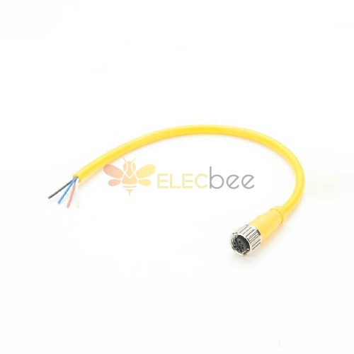 M12 Cable 4 Pin Female For Full Hd Cctv Camera