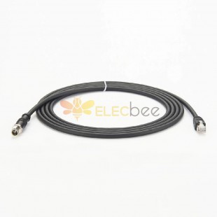 Pin del código 8 de M12 X al cable flexible de Ethernet industrial RJ45 Cognex High