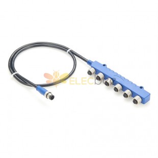 Nmea 2000 Certified 6 Port T-Piece Cable With Metal Connector Cable Length 1Meter 6 Female To Male