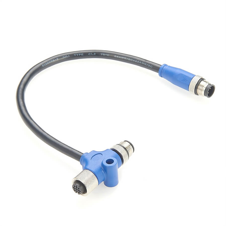 Nmea 2000 Power Cord For Tee System M12 5 Pin Male To Female To M12 Male 5 Pin Cable Length 0.5 Meter