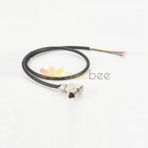 M16 Connector 19 Pin Female Field Wireable Connector Right Angled with 1 Meter Single End Cable